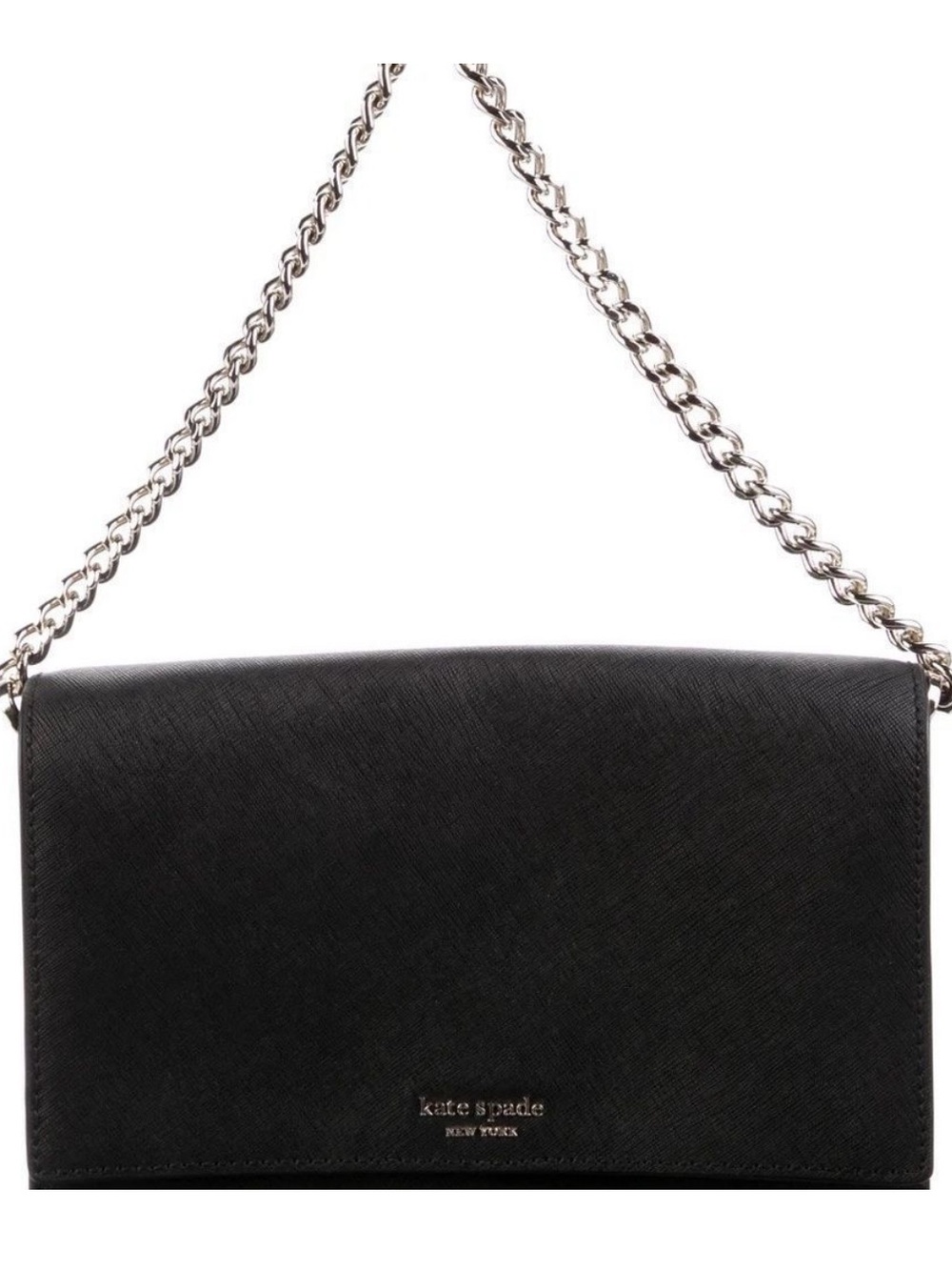 kate spade Black Saffiano Leather Chain Shoulder Bag